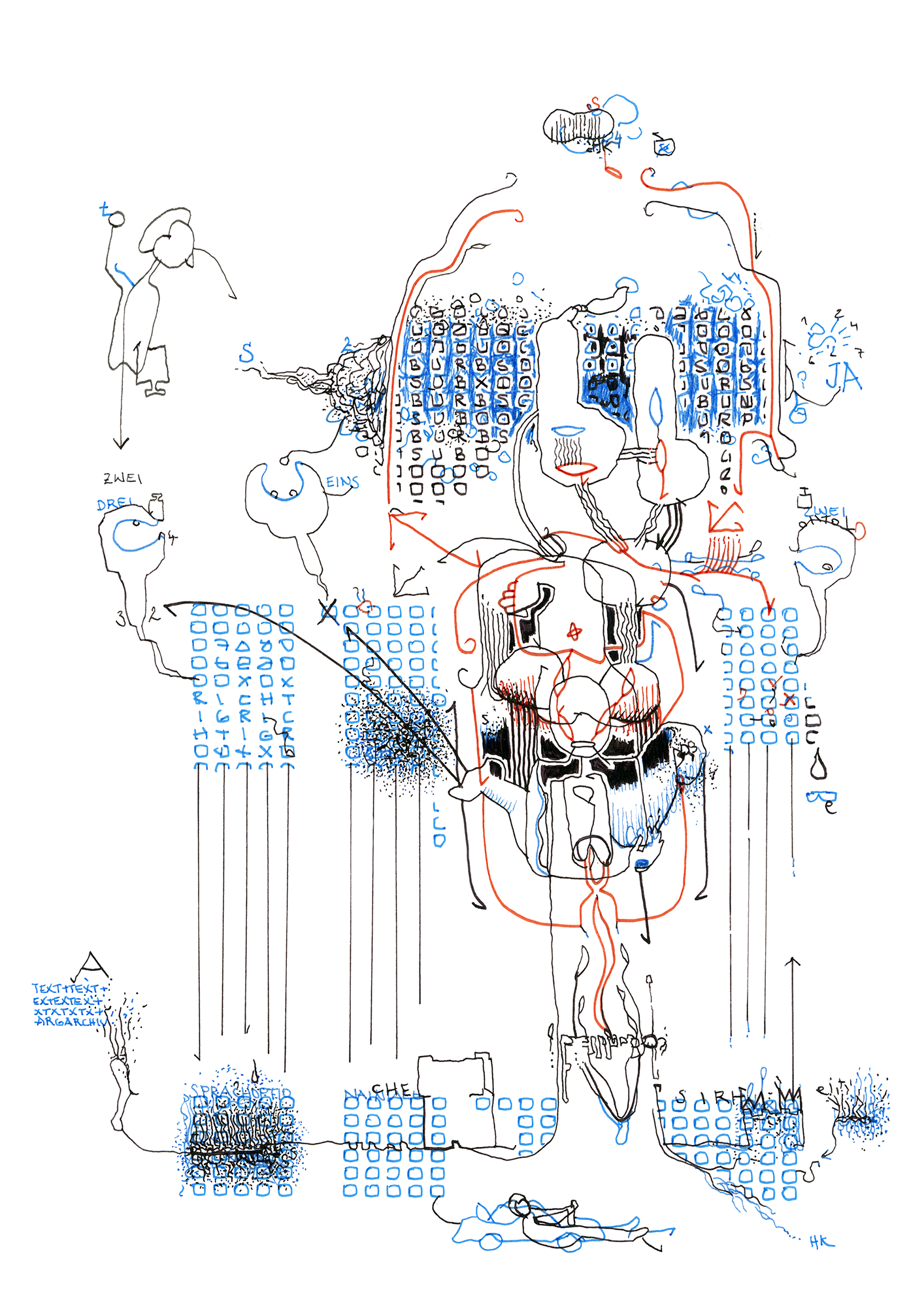 Hannes Kater –Tageszeichnung (Zeichnung/drawing) vom 25.04.2024 (1414 x 2000 Pixel)