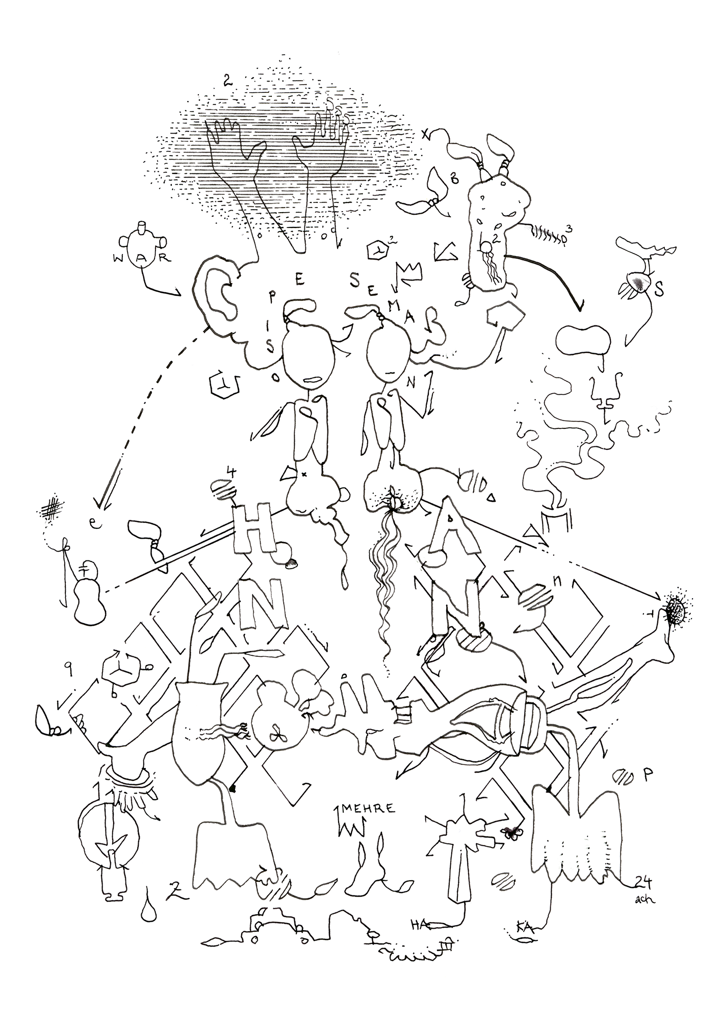 Hannes Kater –Tageszeichnung (Zeichnung/drawing) vom 14.12.2024 (1414 x 2000 Pixel)