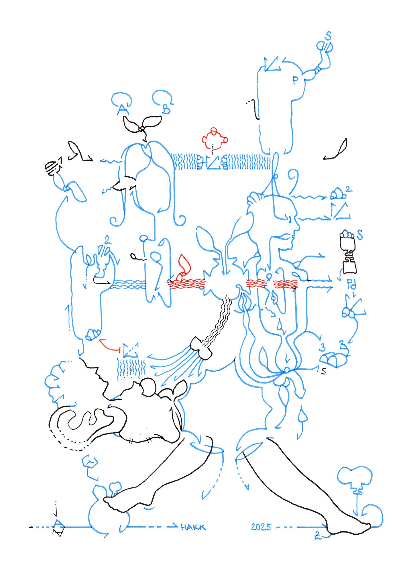 Hannes Kater – Tageszeichnung (Zeichnung/drawing) vom 02.06.2025 (1414 x 2000 Pixel)