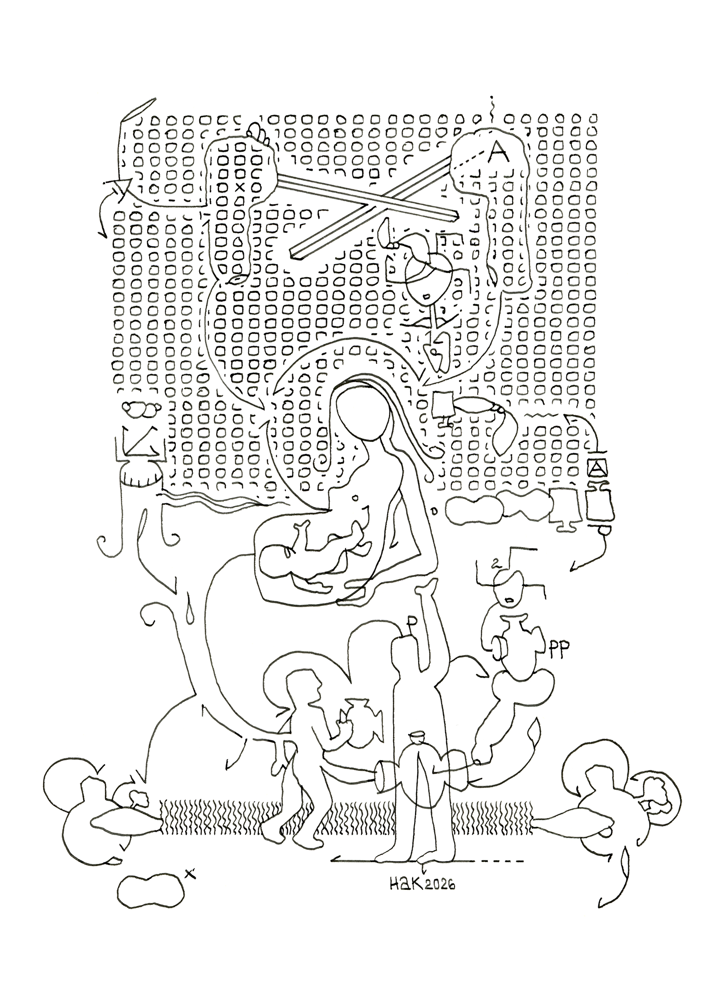 Hannes Kater  Tageszeichnung (Zeichnung/drawing) vom 16.02.2026 (1414 x 2000 Pixel)